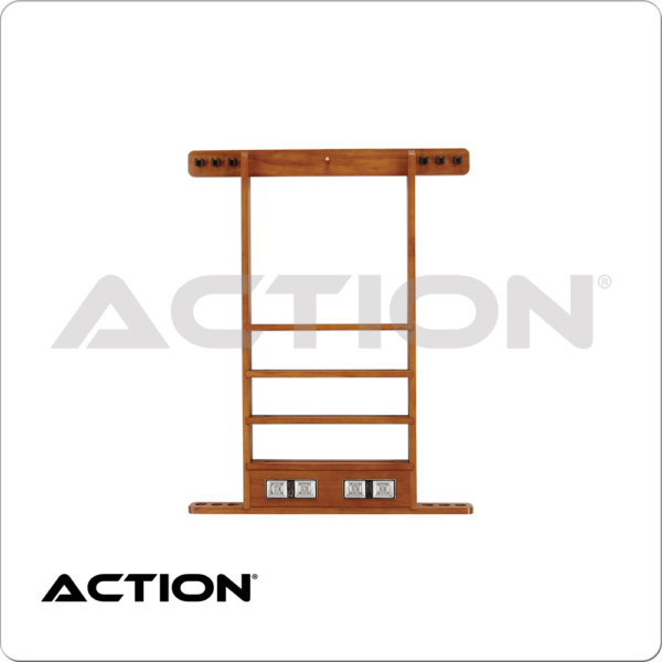 Score Counter Deluxe 6 Cue Wall Rack - Honey
